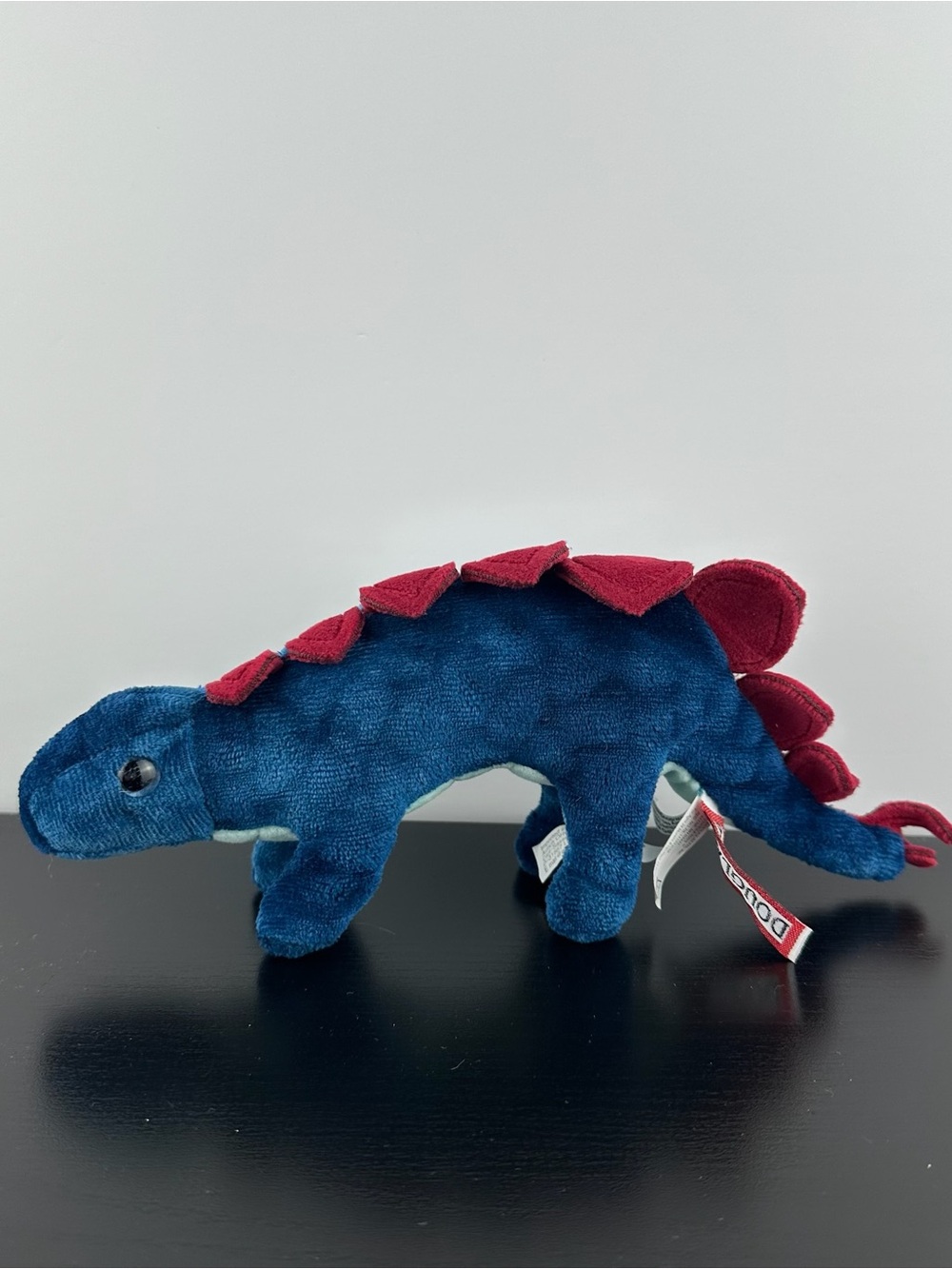Douglas Cuddle Toys Tego Stegosaurus Dinosaur 9” #806 Blue Red Plush Dino